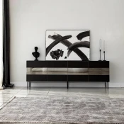Hanah home TV Komoda Leon Crno-Siva