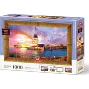Art puzzle Sestavljanka z okvirjem in lepilom 3v1 Girl Tower 1000 kosov