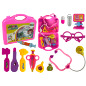 slomart Set Malega Zdravnika LEAN TOYS: Roza Kovček s Stetoskopom
