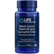 Life Extension - Olje črnega kumina in izvleček kurkume Curcumin Elite - 60 mehkih kapsul