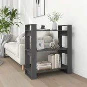 Ormaric za knjige / pregrada sivi 80 x 35 x 91 cm od borovine