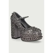 Koi Footwear salonke Basset Hand Studded Platform Heel Grey