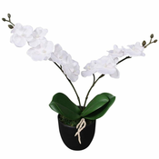shumee Umetna rastlina orhideja v loncu 30 cm bela