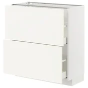METOD/MAXIMERA Podstavna omarica z 2 predaloma, bela/Vallstena bela, 80x37 cm