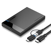 POKLOPAC VANJSKOG DISKA UGREEN US221 SATA EXTERNAL DRIVE ENCLOSURE HDD 2,5, USB 3.0 + USB-C TO USB-C 3.1 (BLACK)