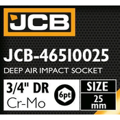 JCB ULTRA DEEP UDARNI NADVODNI KLJUC 3/4 Cr-Mo 6-hernji 25mm