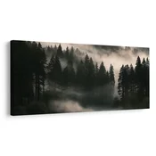 Slika jutranja meglica nad gozdom - 60x30