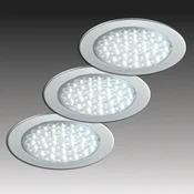 Hera R 68-LED vgradni reflektorji v videzu nerjavečega jekla, komplet 3 kosov - Študija/pisarna - Sodobni - nerjaveče jeklo, prozorno - Plastika