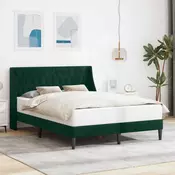 Krevetna konstrukcija Tamnozelena 140 x 190 cm Baršun