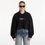 Mikina Off-White Embr Script Crop Polo Crew Black-White M