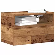 Vidaxl vidaXL Viseča nočna omarica, starinski les, 45x26x28,5 cm