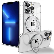 Prozoren ovitek z barvnim robom za Redmi A1/A2/A1+ – magnetni prstan