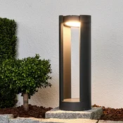 Lucande LED svetilka na podstavku Dylen, siva, kovinska, 50 cm, IP65 - Sodobni - grafitno siva - Kovina