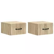 vidaXL Stenski nočni omarici 2 pcs Sonoma hrast 34,5 x 33 x 20 cm