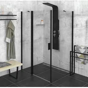 POLYSAN ZOOM BLACK Pravokotni Tuš Kout 1200x800mm Brezokvirni Vrtljivi Profil Mat Črna