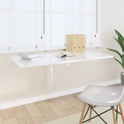 vidaXL Zložljiva stenska miza visok sijaj bela 100x60x56 cm inženske les