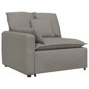 Vidaxl Modularni kavč z naslonjalom za roke in blazinami taupe 100 cm