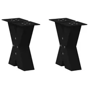 Noge za klub stolic u obliku slova X, 2 kom, crne, 40 x (30-31) cm, celik
