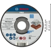 Rezalna plošča PRO Stone, 115 x 3 x 22,23 mm