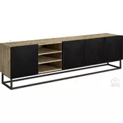 TV komoda s policami Asha 200 5D (kovinski okvirj) - črna/hrast artisan