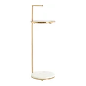 Okrogla stranska mizica z marmorno mizno ploščo o 26 cm Leda – Light & Living