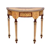 Casa Padrino luxury baroque console natural/brown - handmade solid wood console table with drawer 80 cm - luxury living room furniture in baroque style - baroque furniture - baroque furnishings