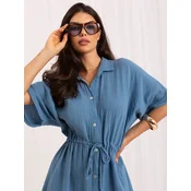 Temno modra muslin obleka