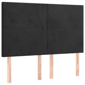 Vidaxl Vzglavje postelje črno 144x5x118/128 cm žametno