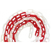 Plastična veriga, 8mm belo-rdeča, 25m