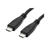 ROLINE kabel USB 3.2 Gen 2 USB-C - USB-C, M/M, 10 Gbit/s, PD, 20 V 5 A - 100 W, s Emark, podrška za video, 1 m, crni 11.02.9057-10