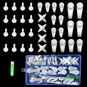 FK Set kukica/eksera za kacenje slika i ramova, 40 komada, Beli