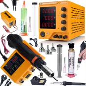 Rosfix ROSFIX SET LABORATORIJSKI NAPAJALNIK RARES-3210 + SPAJKALNA POSTAJA 2V1 OH660 + FLUX RMA-223 IN NC-559 | 32V 10A, 660W, LED, PID, 10CC, (5000036385)