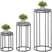 Homestar Komplet stojal za rastline 3-delni 22x30,5 cm 25,5x48 cm 30,5x70,5 cm Črna Siva, (5000228378)