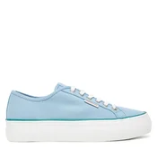 Tenis superge Calvin Klein Jeans Vulc Flatform Ctn Logo Tag YW0YW01838 Svetlo modra