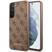Guess Samsung Galaxy S23 brown hard case 4G Metal Gold Logo (GUHCS23SG4GFBR)