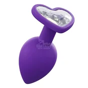 Silikonski Butt Plug Kristal - Ljubicasta, 6cm x 2.7cm