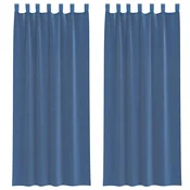 Vidaxl Voile zavese z zankami 2 kosa kraljevsko modre 140x260 cm