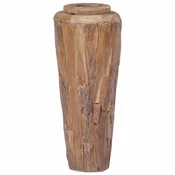 Vidaxl Okrasna vaza 40x100 cm trdna tikovina