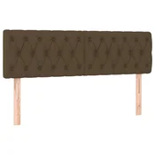 Vidaxl Posteljno vzglavje temno rjava 144x7x78/88 cm blago