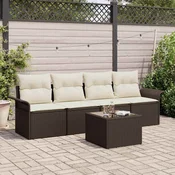 Set sofe s jastukom 5 pcs Smeda poliratan