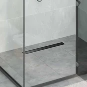 vidaXL Tuš odtok 2-v-1 z 360° sifonom Črna 60 cm Nerjaveče jeklo 304