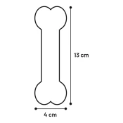 Igrača za pse kost rdeča Saveo 13 cm Flamingo - Termoplastična guma - Dental igrače - Flamingo