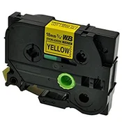 Kompatibilen trak za Brother TZe-S641/TZ-S641/PT/P-Touch 18mm, močnejše lepilo (strong adhesive) - črn izpis/rumen trak