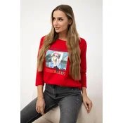 Blouse with Superior print red