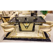 Casa Padrino luxury dining room set black/gold - Luxury dining room furniture