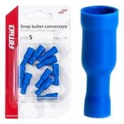 slomart Konektor izoliran AMiO, ženski, okrogli 5 mm, 1,5-2,5 mm2, 15 A, moder, 10 kosov