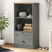 Regal za knjige VIGO sivi 60x35x114,5 cm od masivne borovine
