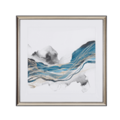 Beliani Uokvirjena slika 60x60 cm modro-siva BAGI