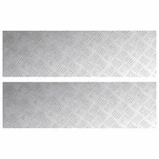 Vidaxl Stopnice Pravokotna 2 szt. srebrna 100 x 30 cm Aluminij
