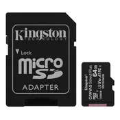 KINGSTON A1 MicroSDXC 64GB 100R class 10 SDCS264GB + adapter